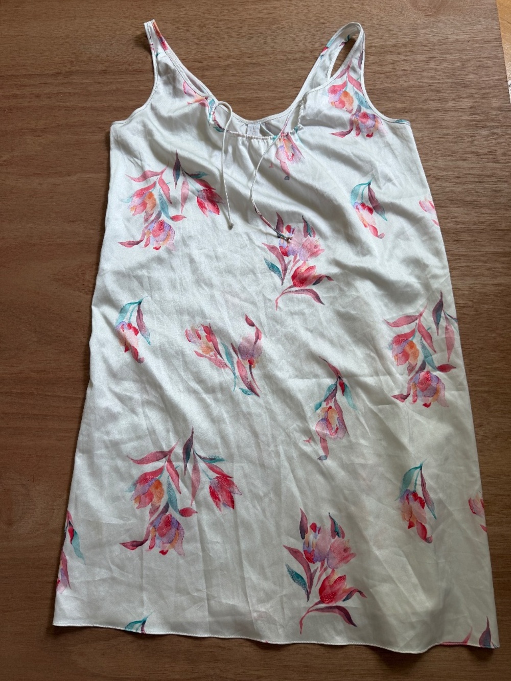 Vintage Givenchy Intimité Paris floral slip on nightgown size S white pink teddy